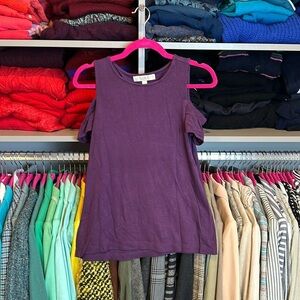 Loft purple cold shoulder scoop neck top size XS​